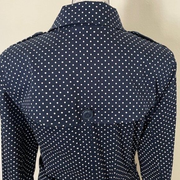 London Fog Polka Dot Single Breasted Trench Coat - Picture 6 of 13